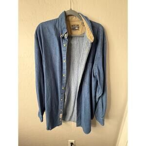 Dunbrooke Upstream Mens Large Blue Denim‎ Button Down Workwear Western